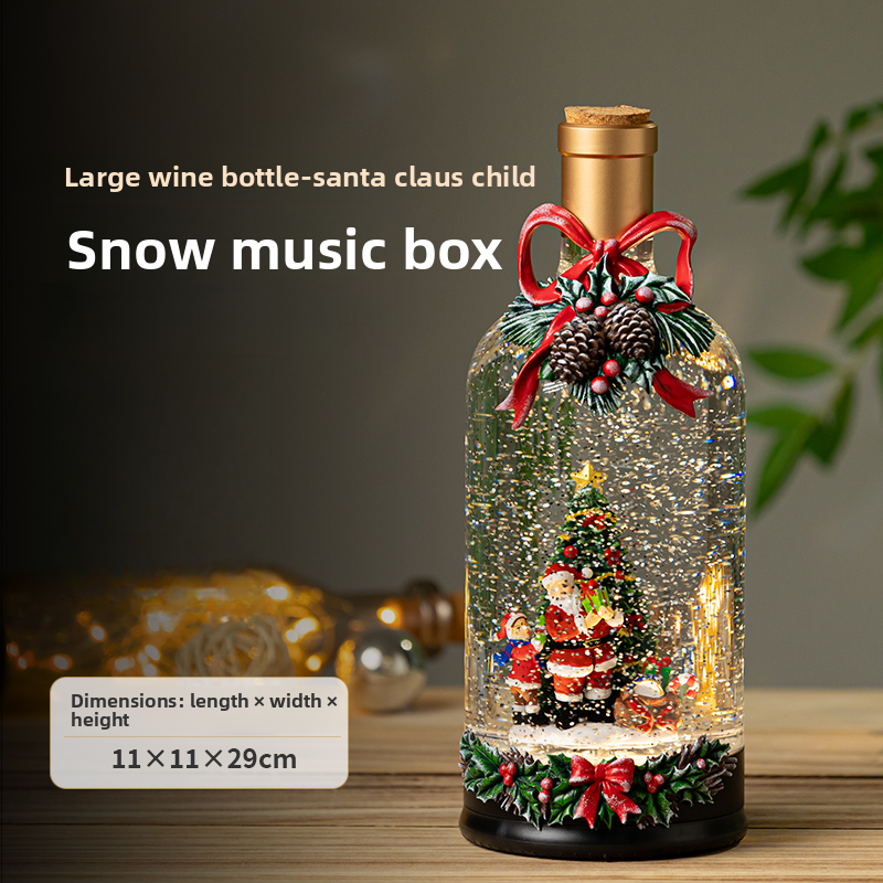 Christmas message in a bottle ornaments, Santa Claus wine bottle