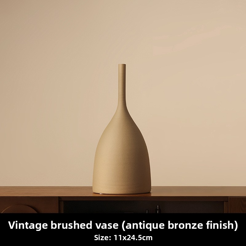 Handmade brushed retro wabi-sabi ceramic vase