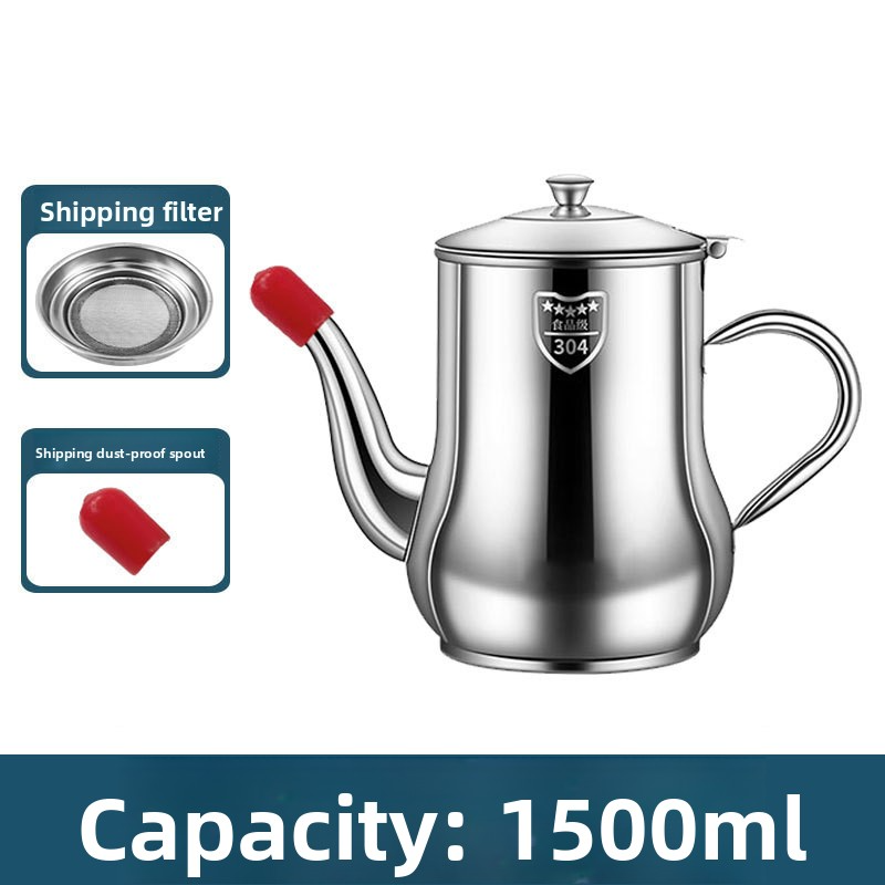 304 stainless steel household oil storage pot/bottle with filter screen and large capacity