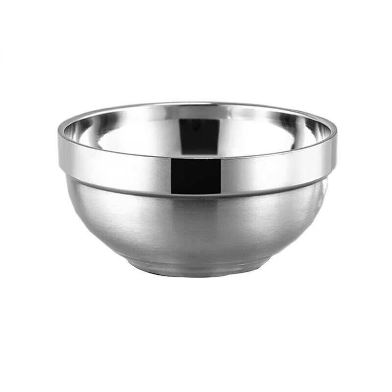 304 stainless steel bowl, double-layer stainless steel anti-scald bowl
