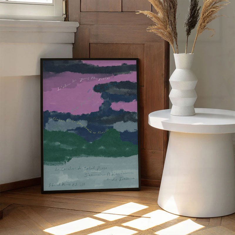 Mid-century style romantic floor painting