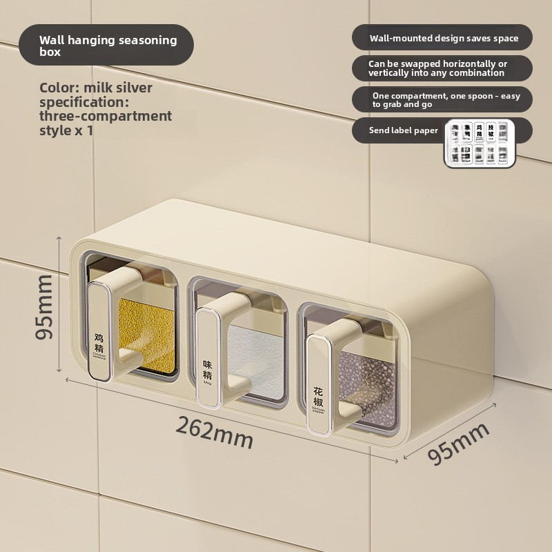 High-end household wall-mounted condiment storage set, which can store seasonings such as salt and monosodium glutamate