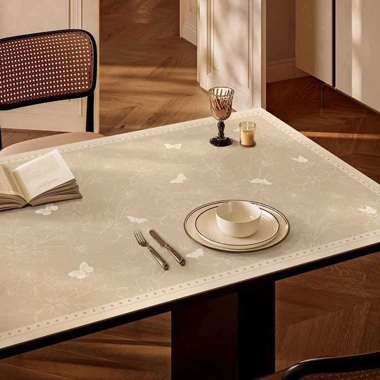 Dining table mat and tablecloth: waterproof, oil-proof, heat-resistant, wash-free, coffee table surface protector