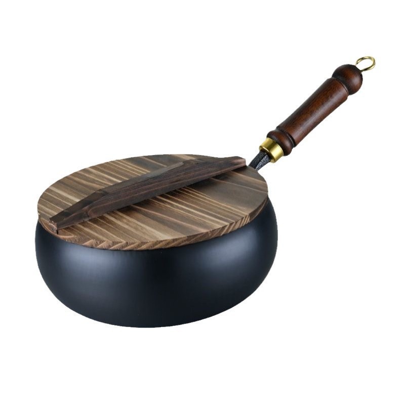 Big-bellied pot, purely hand-forged wok, non-coated and non-stick pan