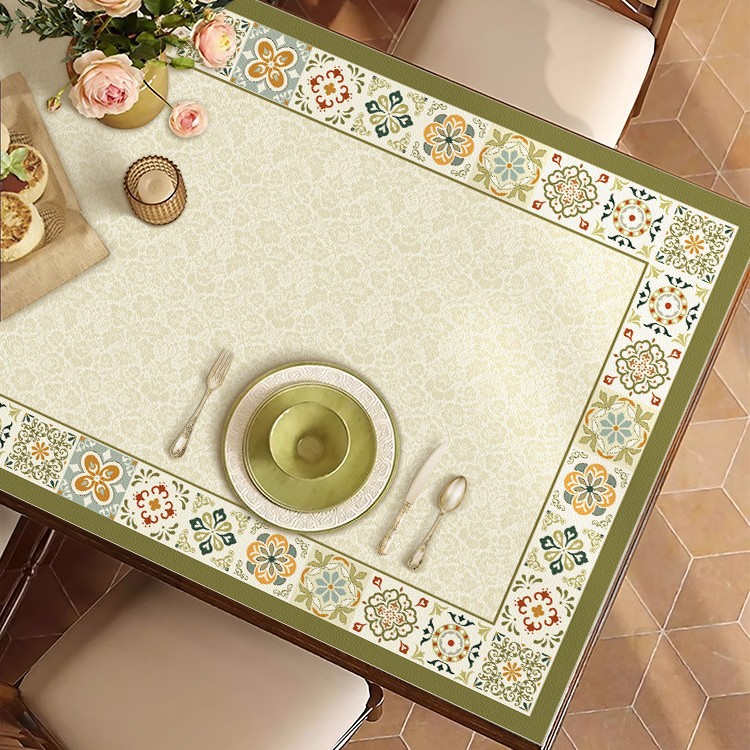 Dining table mat and tablecloth: waterproof, oil-proof, heat-resistant, wash-free, coffee table surface protector