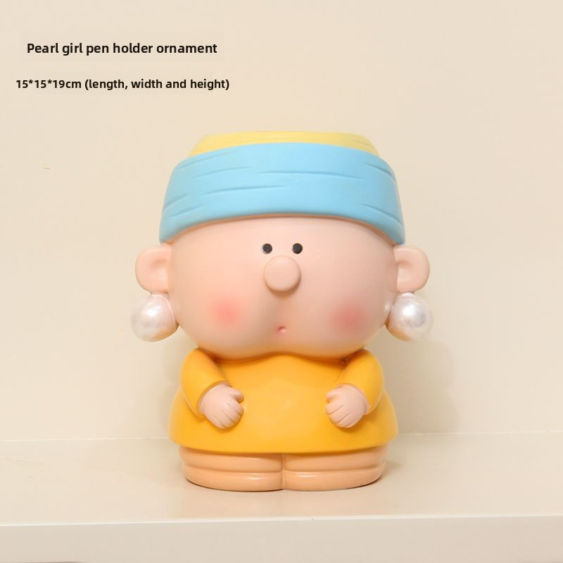 Girl with a Pearl Earring pen holder small ornament