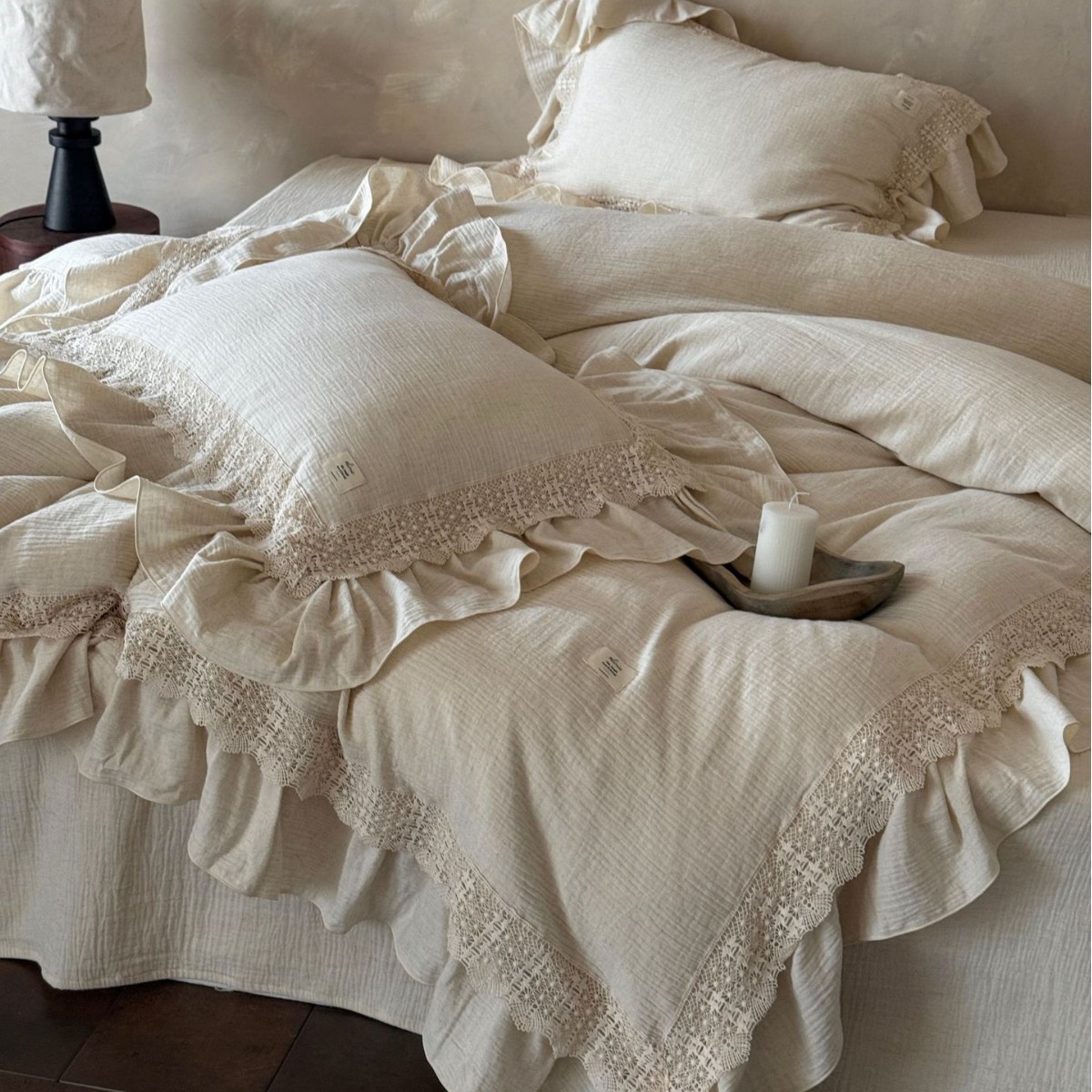 French retro lace bedding set