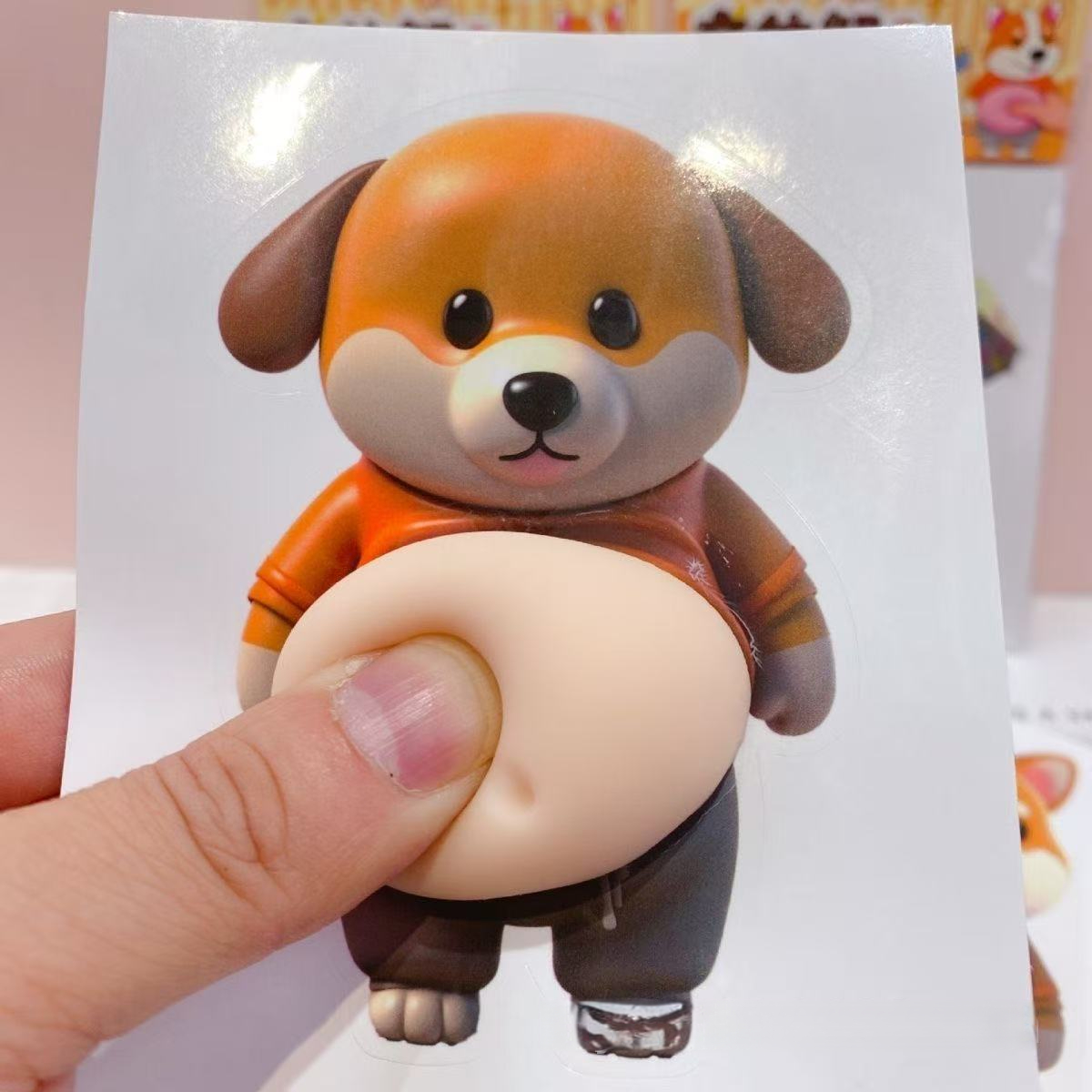 [Buy one, get three]Chubby Shiba Inu Squeeze Toy Stress Relief Car Sticker