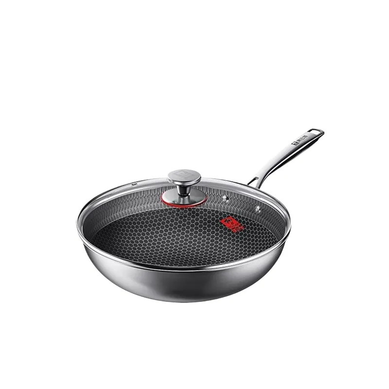 316 stainless steel household non-stick pan with honeycomb wok
