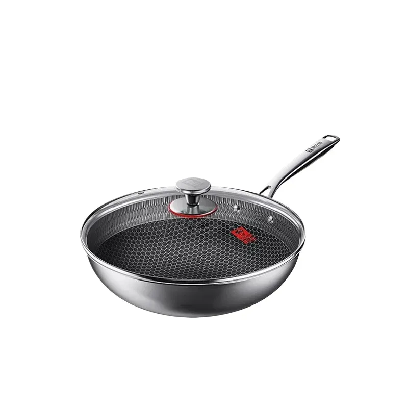 316 stainless steel household non-stick pan with honeycomb wok