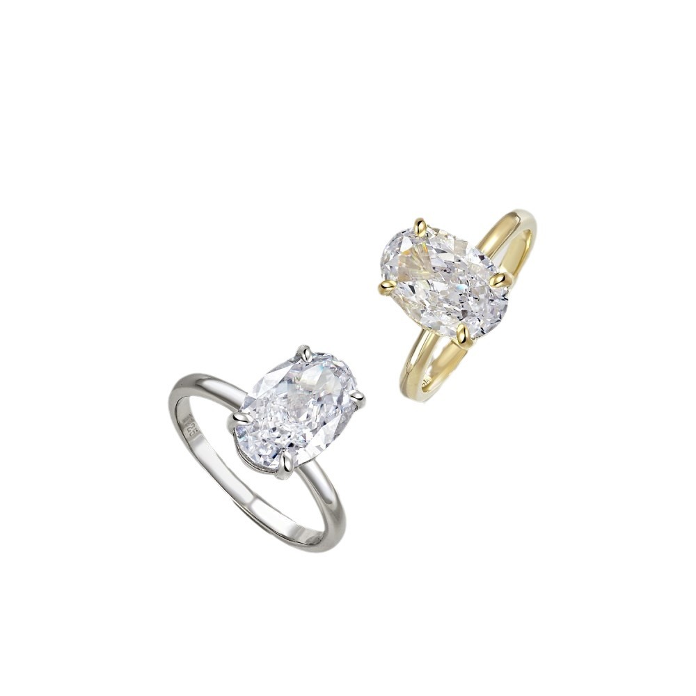 Oval Ice Flower Zircon Ring