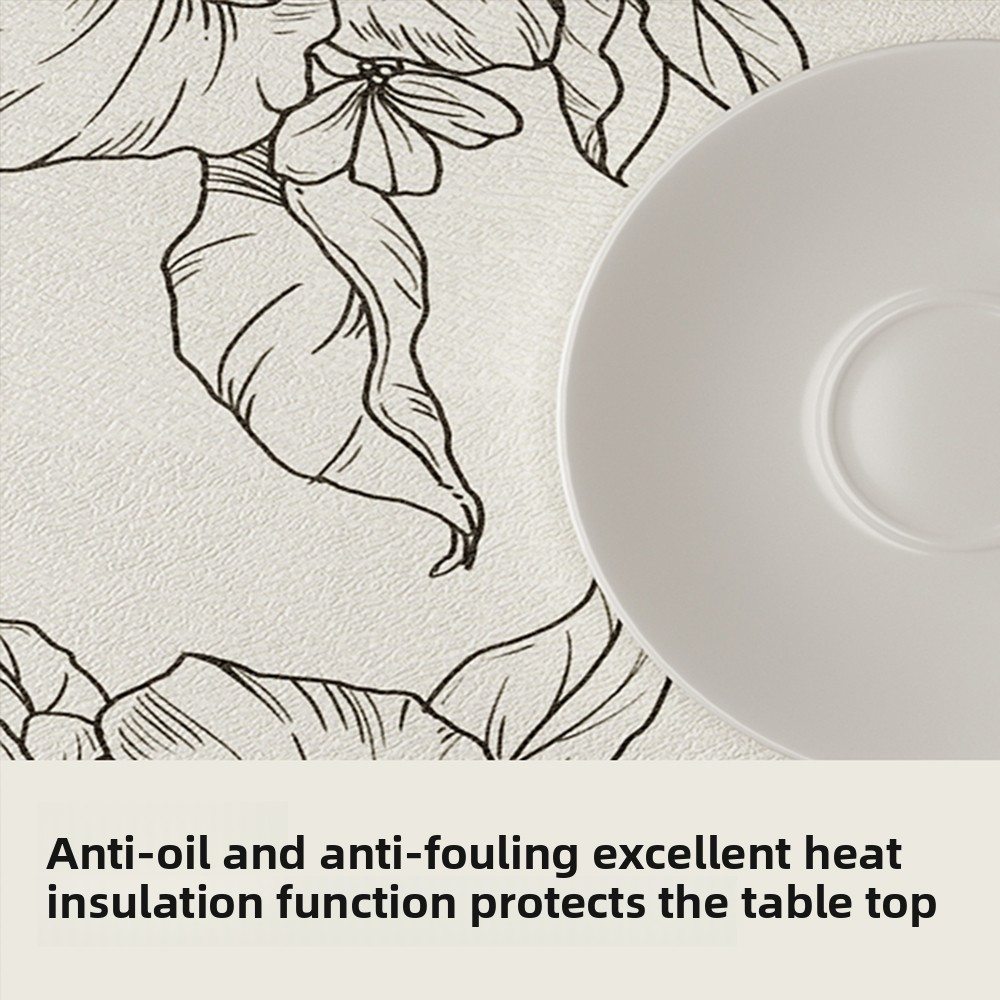 Dining table mat and tablecloth: waterproof, oil-proof, heat-resistant, wash-free, coffee table surface protector