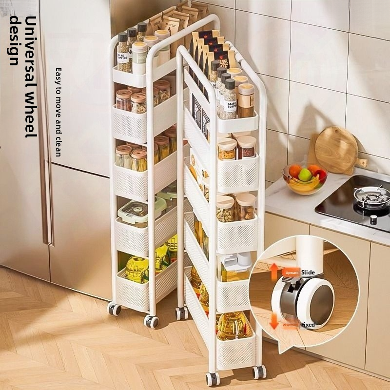 Multi-layer shelf, narrow gap cabinet, kitchen shelf