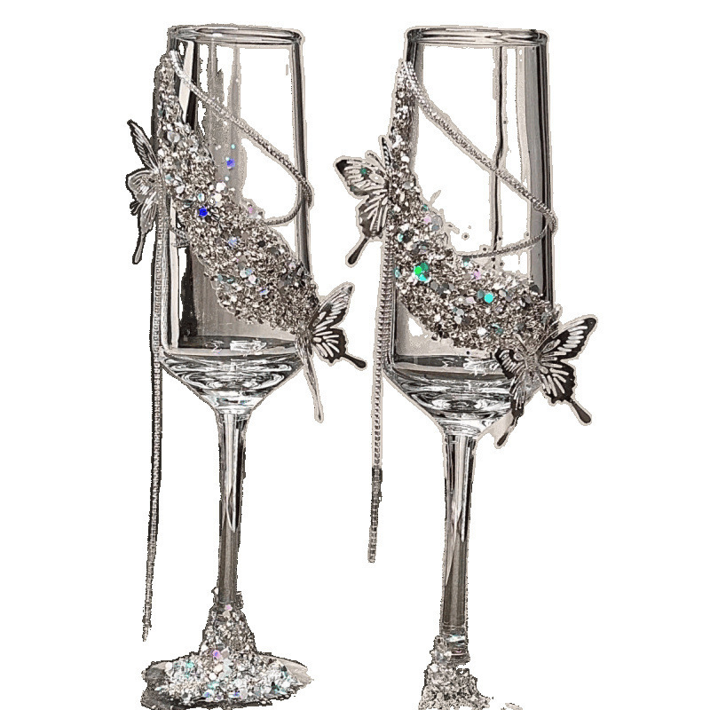 Diamond goblet cocktail champagne glass
