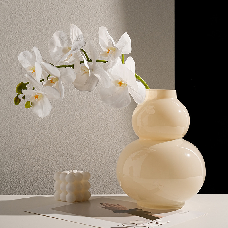 Cream-style creative glass gourd vase decoration