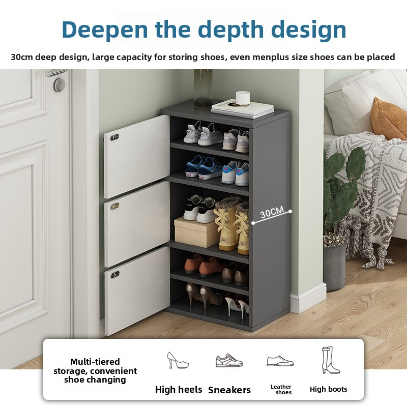 Narrow household shoe cabinet