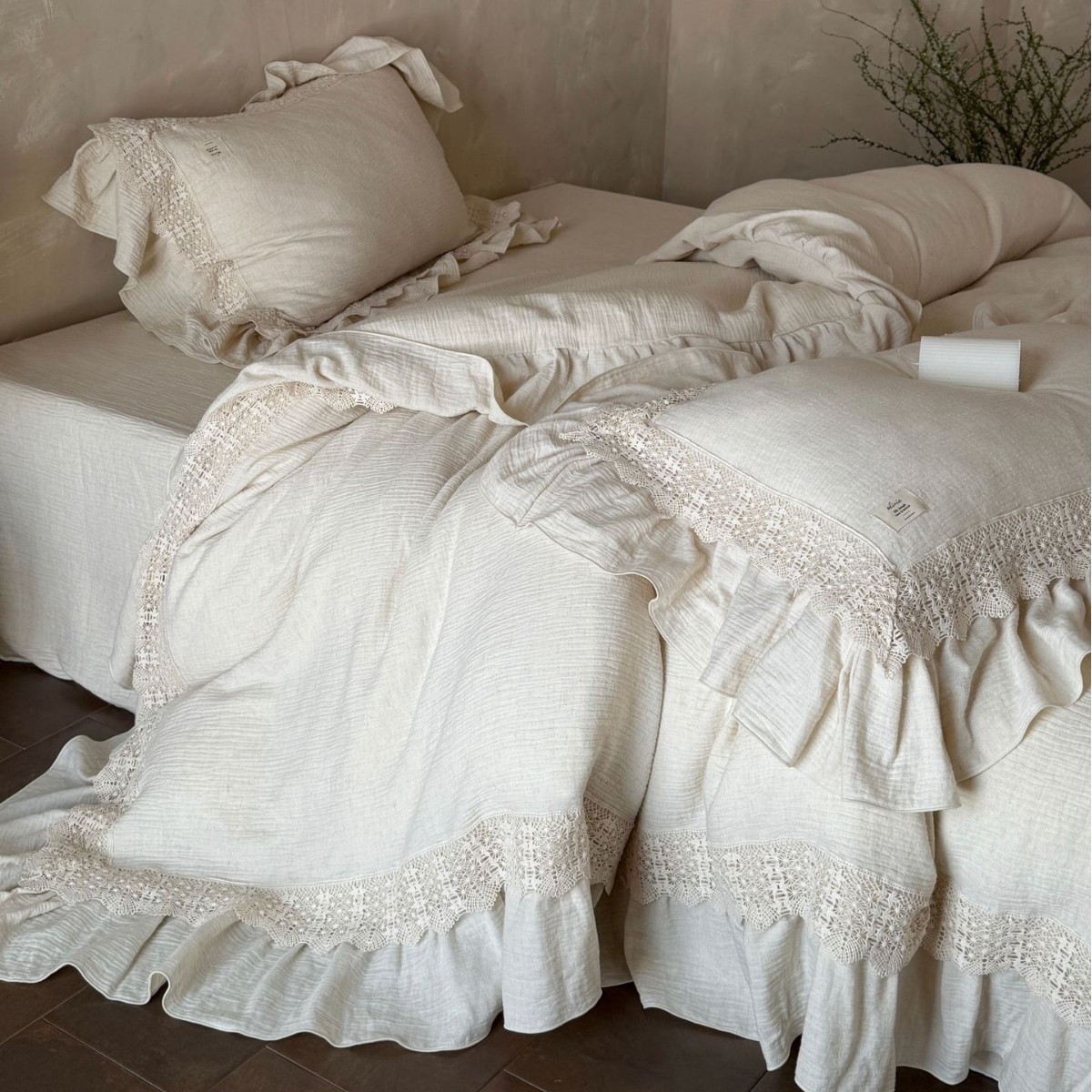 French retro lace bedding set