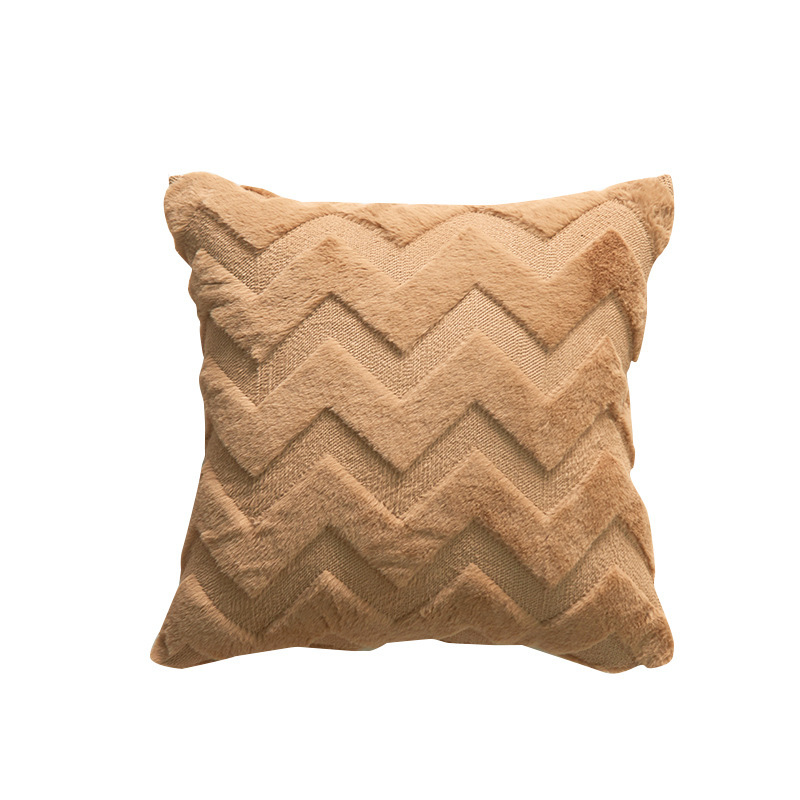 Three-dimensional wavy pattern plush pillowcase