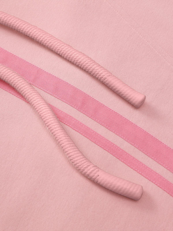 Solid color belt casual wide-leg pants