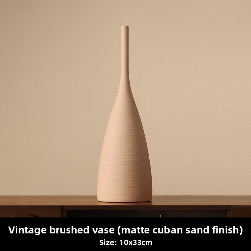 Handmade brushed retro wabi-sabi ceramic vase