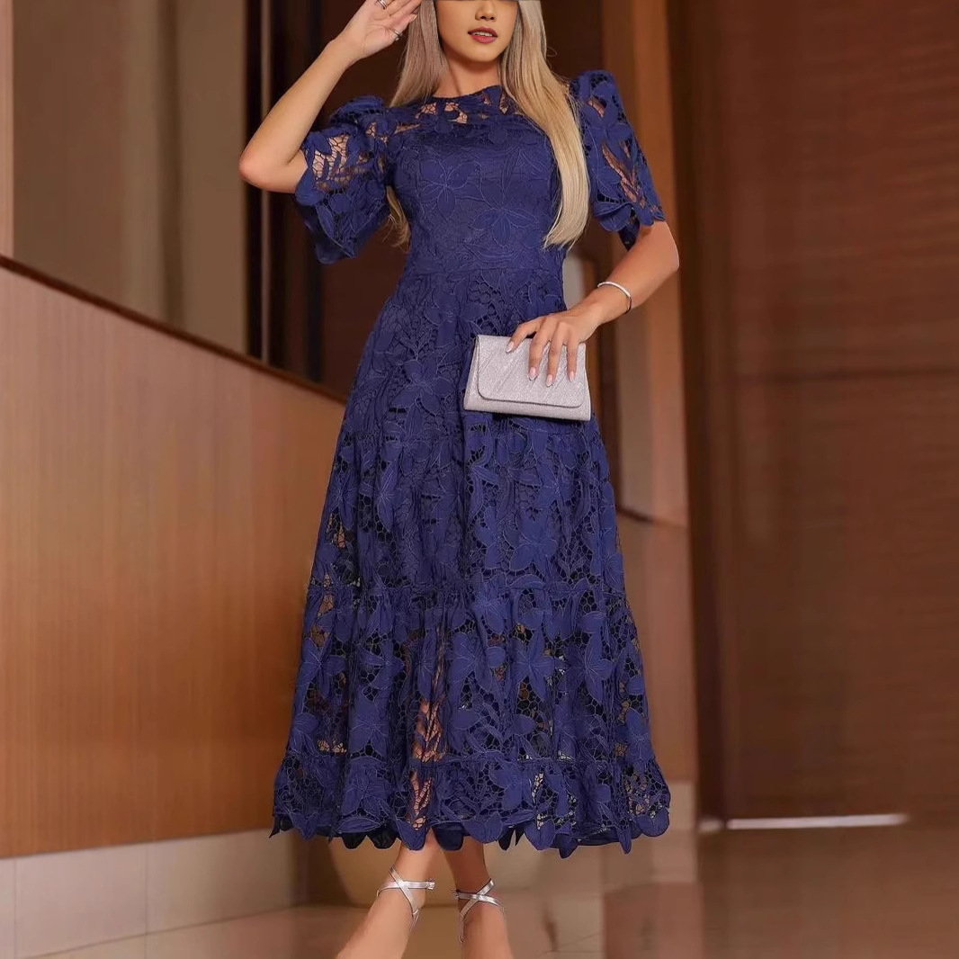 Women's Round Neck Hollow Dress