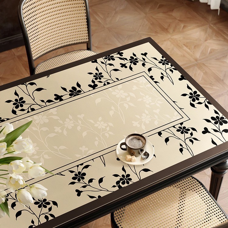 Dining table mat and tablecloth: waterproof, oil-proof, heat-resistant, wash-free, coffee table surface protector