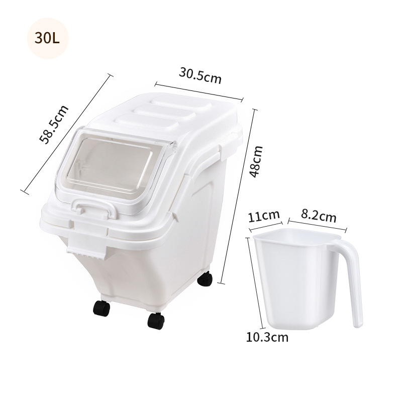 Large-capacity kitchen plastic rice bucket storage box