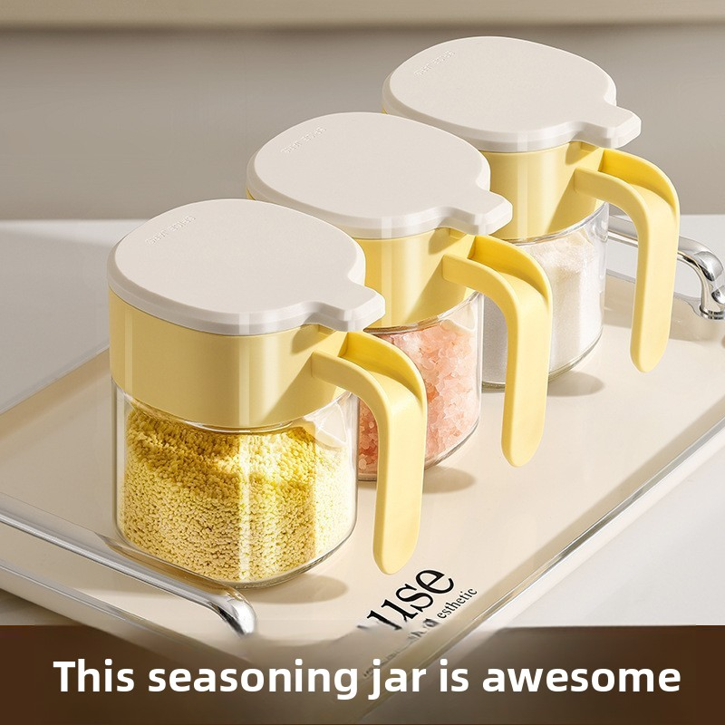 Glass seasoning jar for kitchen home use
