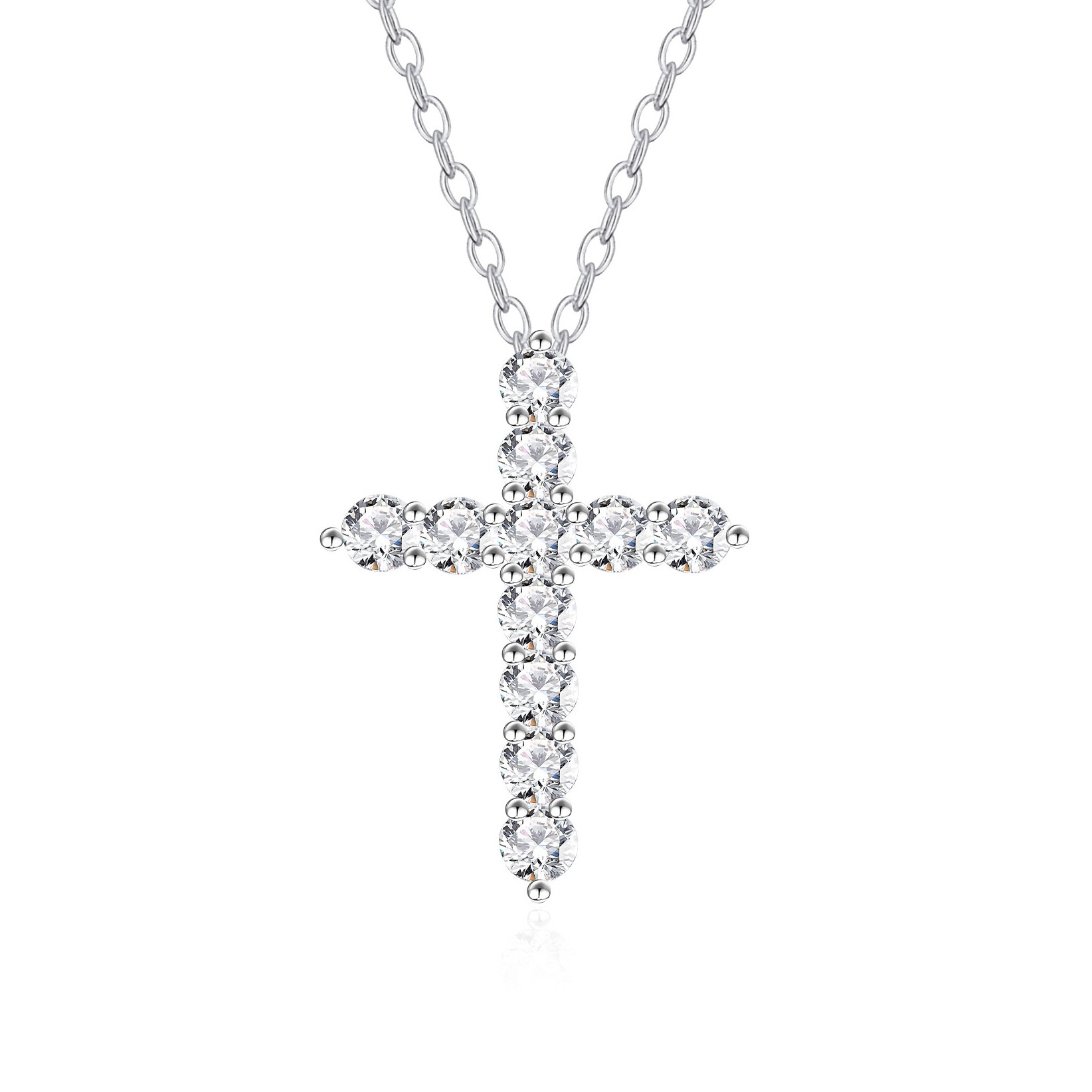 High-end 925 silver cross necklace with a high-end feel