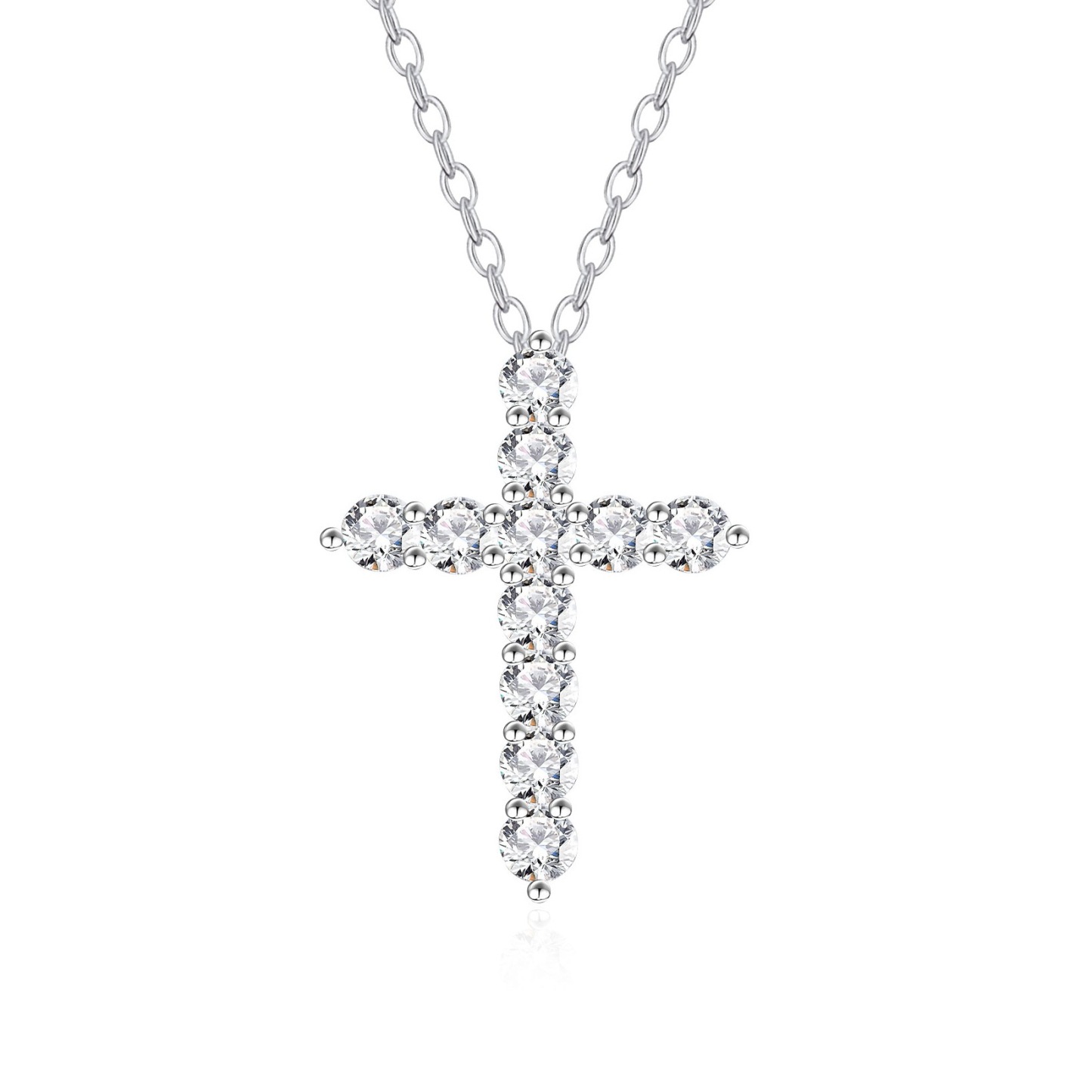 High-end 925 silver cross necklace with a high-end feel