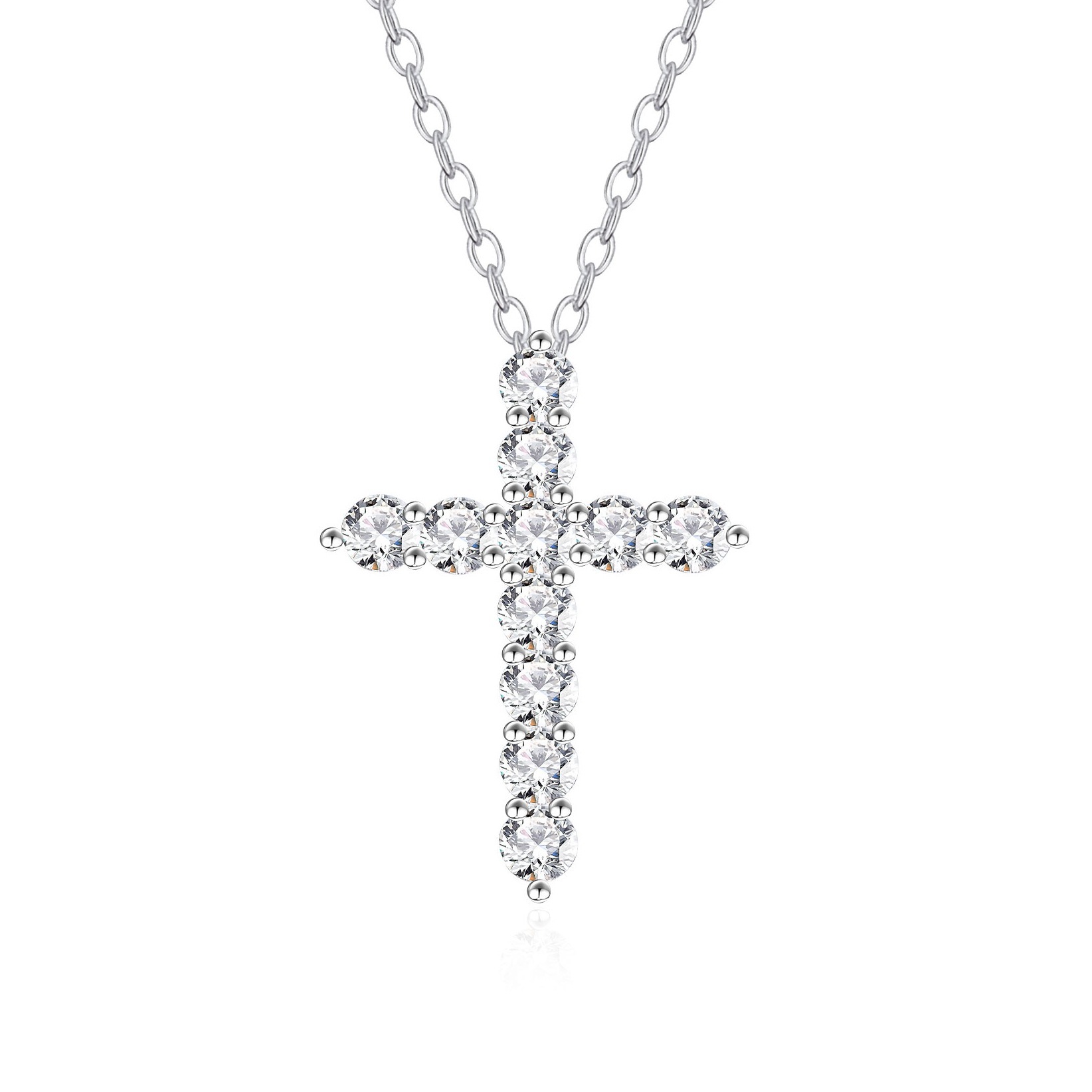 High-end 925 silver cross necklace with a high-end feel