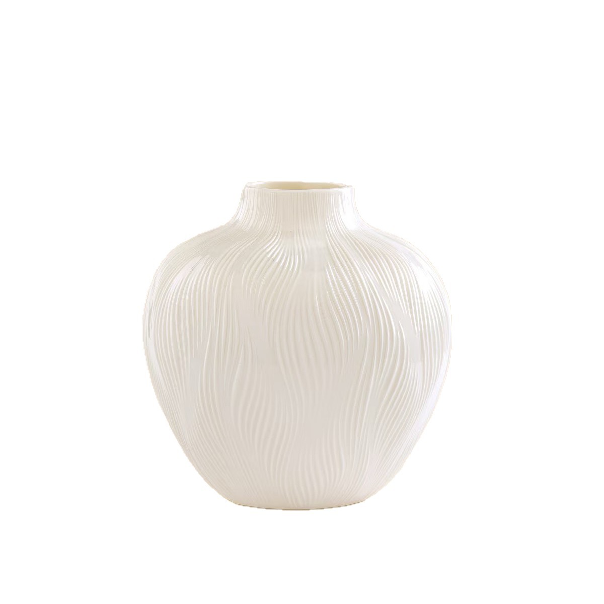 White textured glass vase