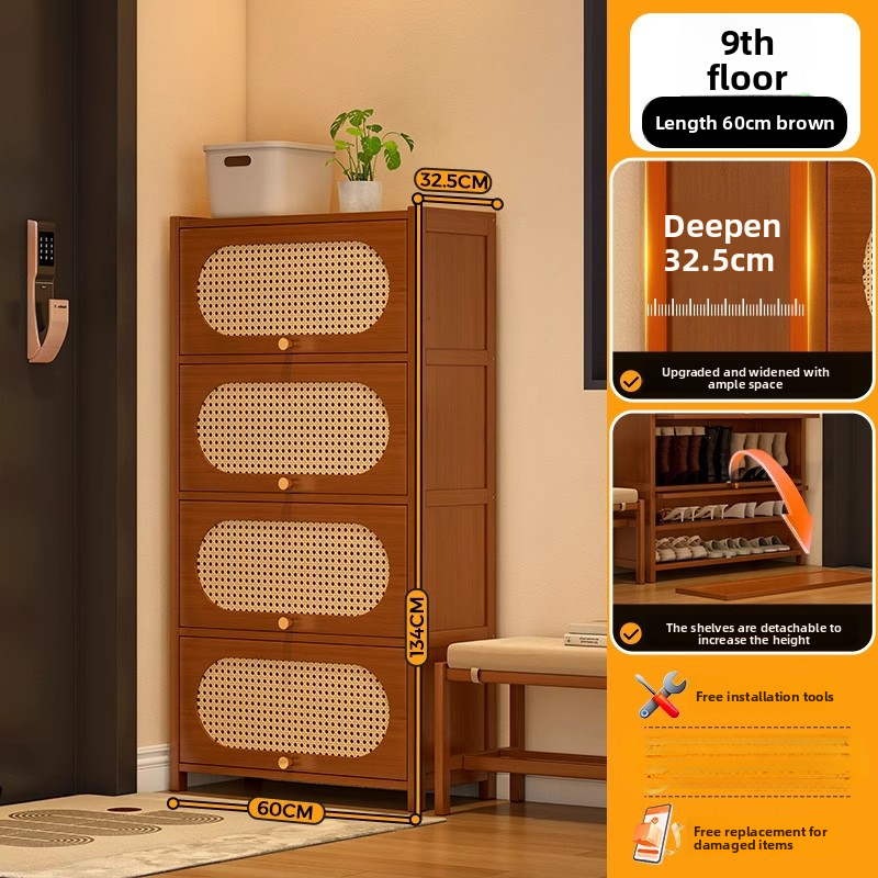 Household wooden shoe rack storage cabinet