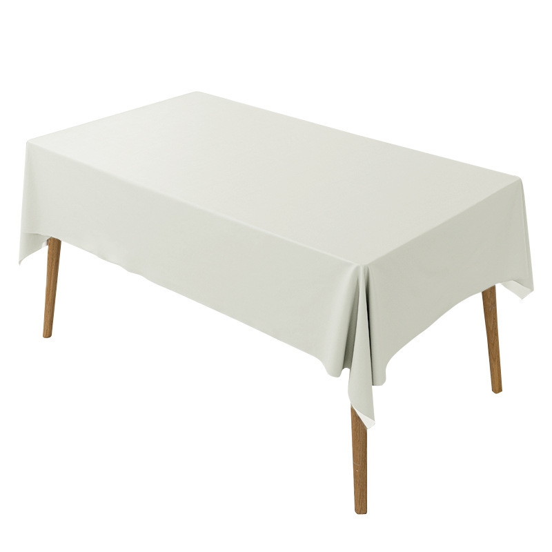 Cream Lambskin Tablecloth, Solid Color, Washable, Oil-proof and Waterproof Dining Table Cover