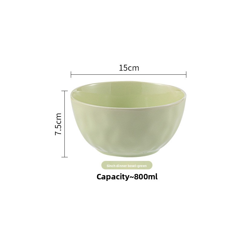 8-inch large household soup bowl, large ceramic instant noodle bowl