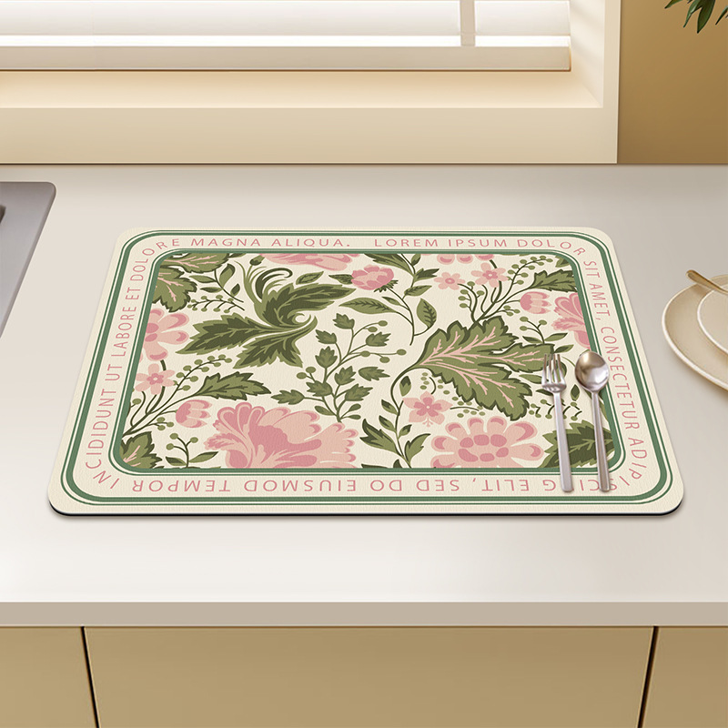 Kitchen draining mat, countertop diatomaceous earth water-absorbing mat