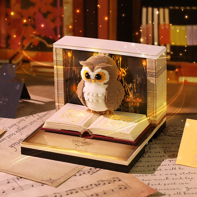 Harry Potter Magic Eagle Paper Carving 3D Stereo Sticky Notes