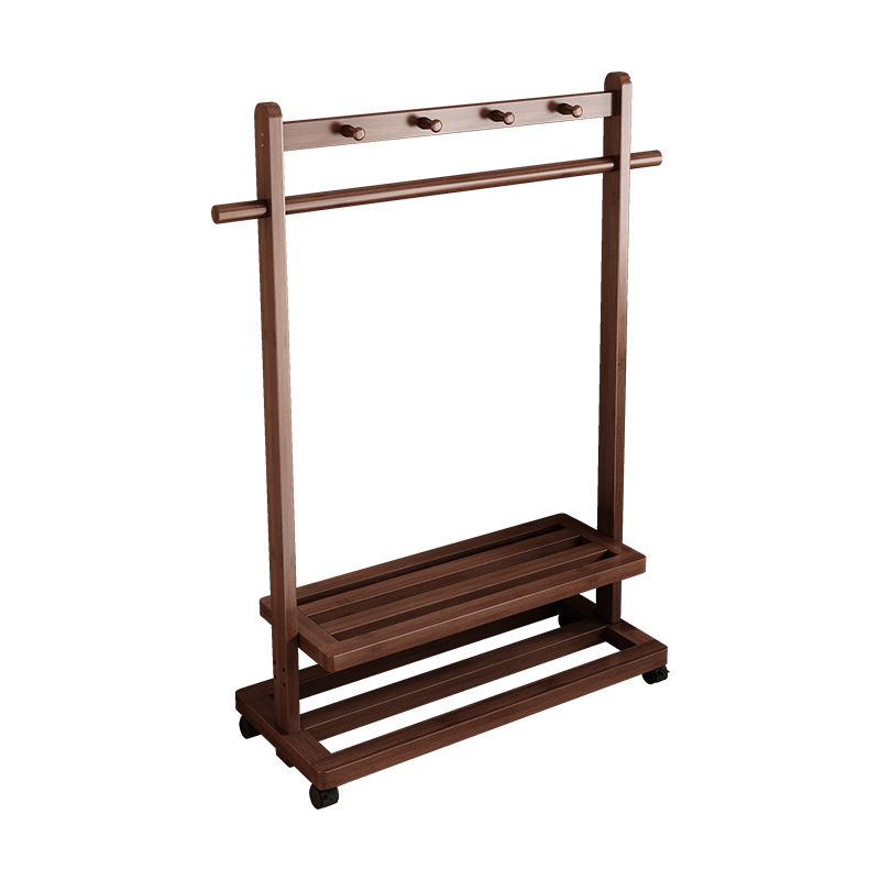 Movable floor-standing clothes rack