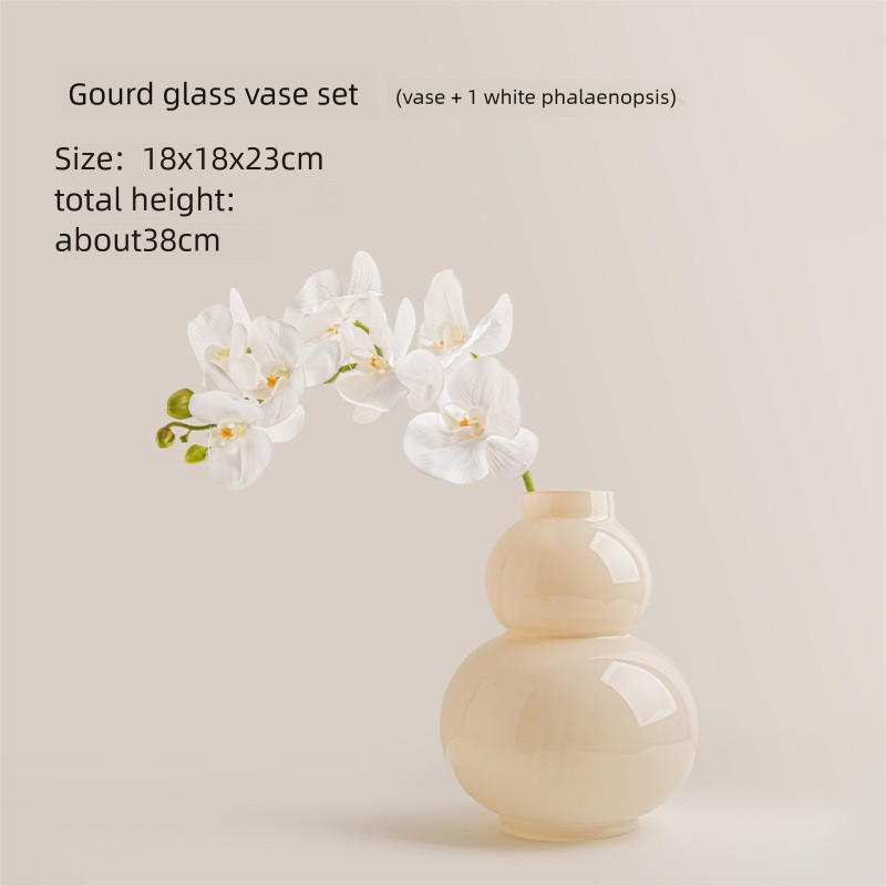 Cream-style creative glass gourd vase decoration
