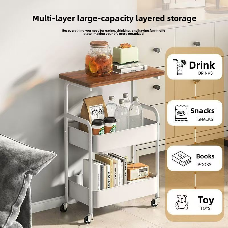 Movable double-layer tea table