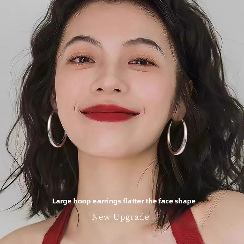 Vintage commuting plain hoop earrings