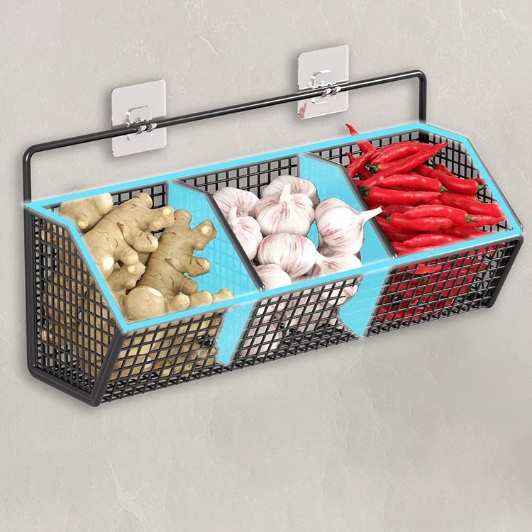 Storage basket for scallions, ginger and garlic - household kitchen shelf