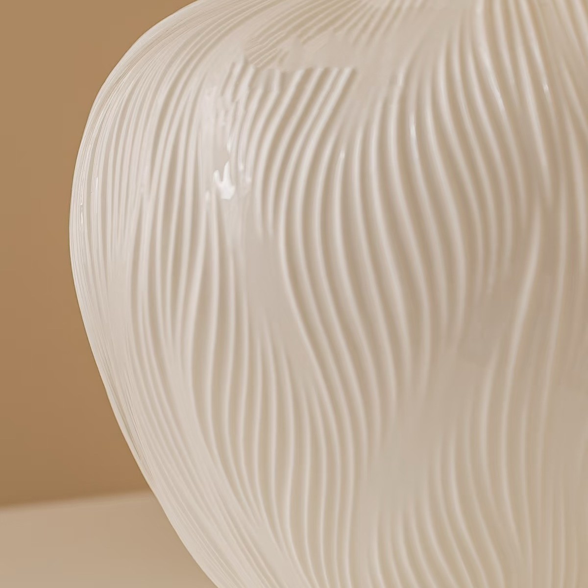 White textured glass vase
