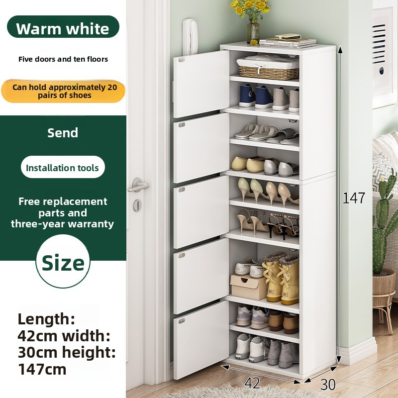 Narrow household shoe cabinet
