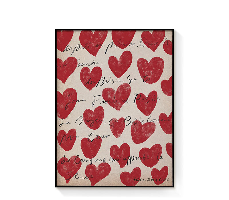 Mid-century style romantic floor painting