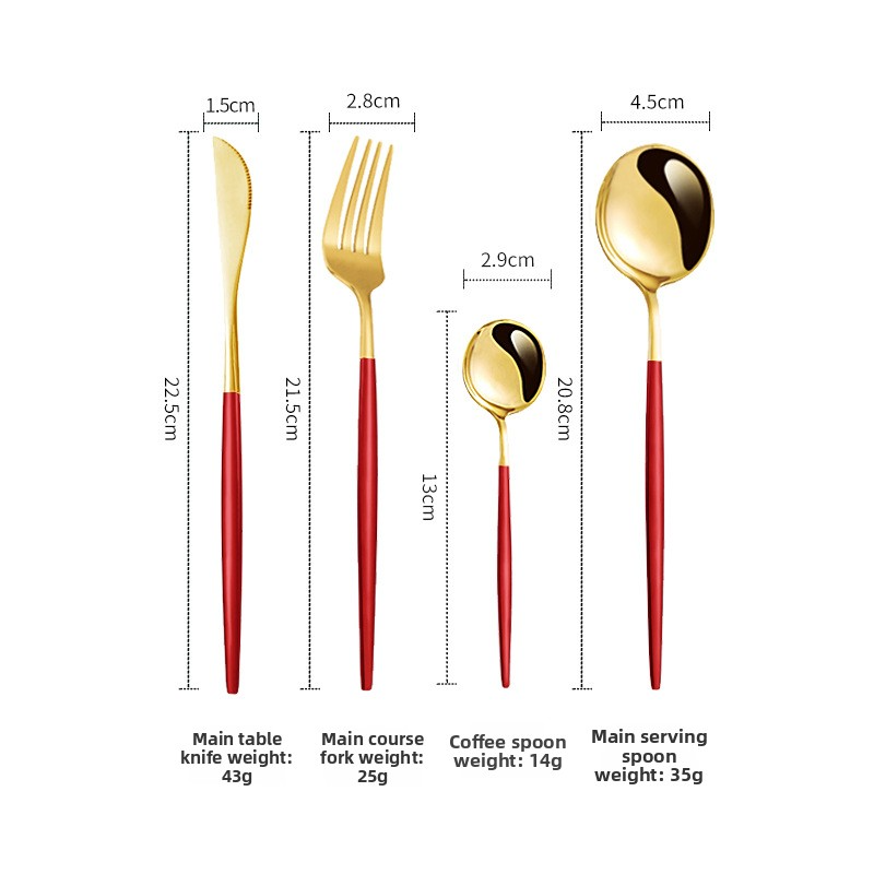 Stainless steel tableware knife, fork and spoon Portuguese set tableware