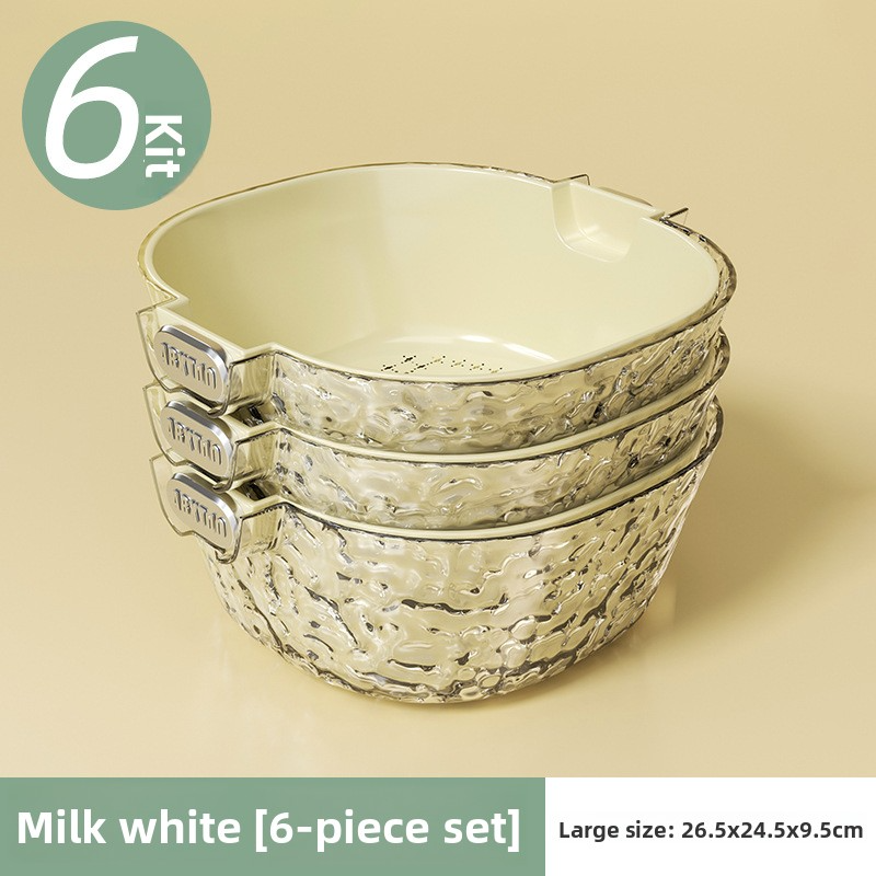 Double-layer draining basket for washing fruits and vegetables in the kitchen