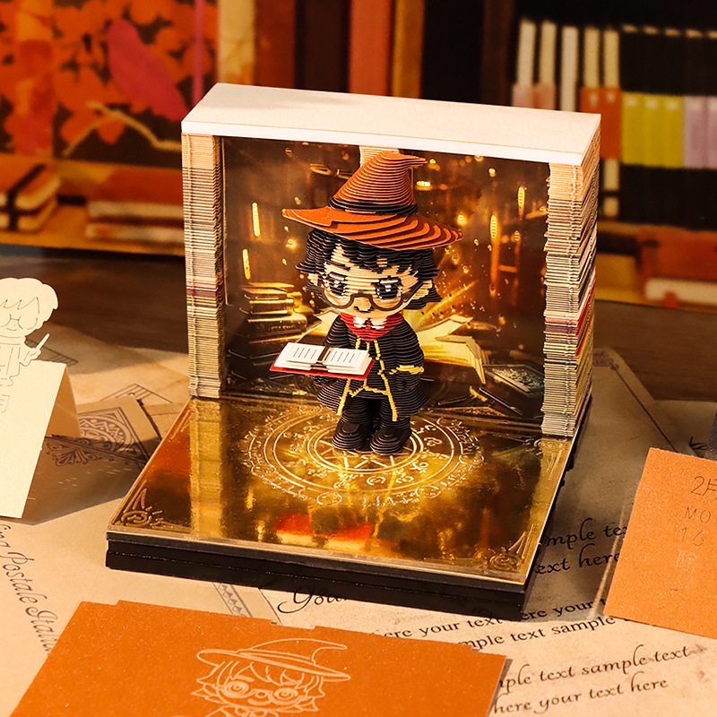 Harry Potter Magician Paper Carving 3D Stereo Sticky Notes