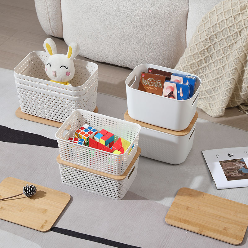 Hollowed-out woven storage basket