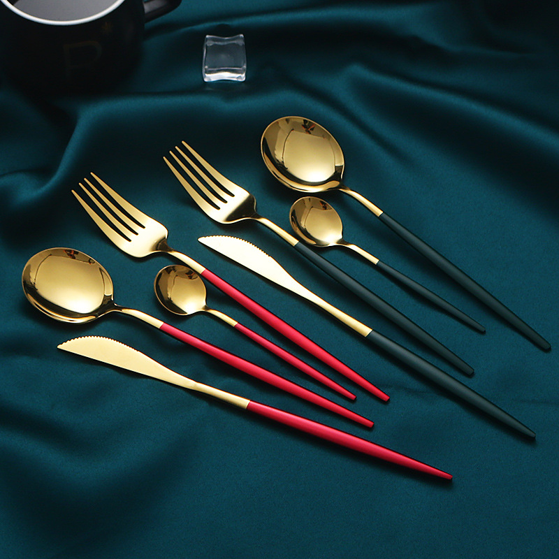 Stainless steel tableware knife, fork and spoon Portuguese set tableware